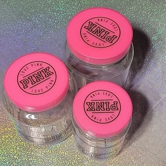 HTF RARE VS Vintage Pink Plastic Jars Organizers Diplay Prop